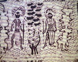 People and livestock on K100 banknote