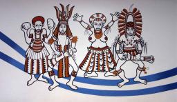 One of the beautiful depictions of local culture at the Port Moresby Domestic Departure Terminal