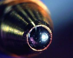 Business end of a ball-point pen