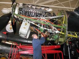 Working on a Lancaster Engine