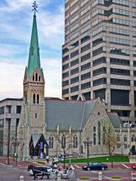 Old church on Monument Circle in Indianapolis - fixed