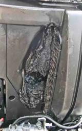 The area of the fire on the Yamaha F-100