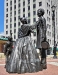 The statue of Abraham Lincoln and wife Mary      