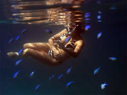 Karen in the aqarium
