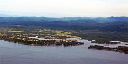 Approaching Madang over Astrolabe Bay