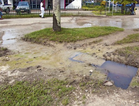 Nowhere to avoid the Big Hole for pedestrians