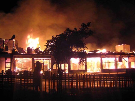 Part of the Burns Philp fire in Port Moresby
