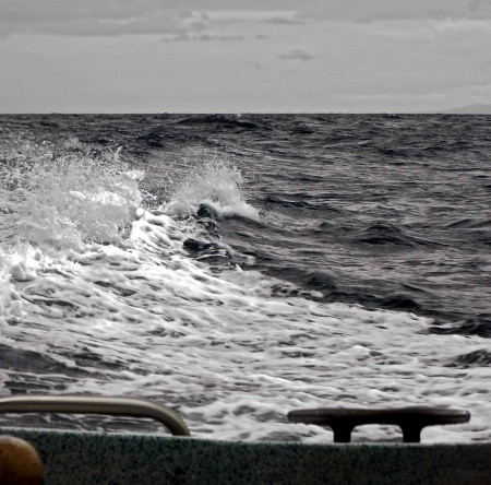 A bumpy grey sea
