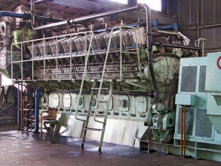 The still-functioning Niigata generator which arrived in Madang in 1980