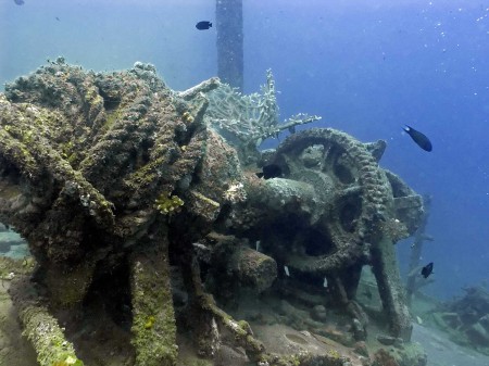 Winch gear near the bow of the Doilon