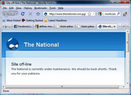 The National is off-line. Are they getting rid of the virus?