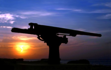 Machinegun Point at Sunrise - It's not really a machinegun