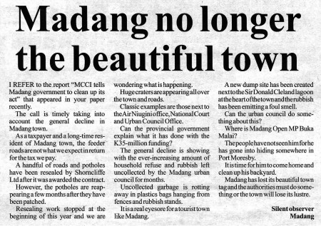 Complaint from Silent Observer in Tuesday's The National