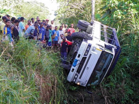Truck wreck - an all too common sight