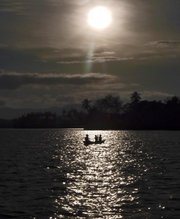 Canoe in the late afternoon sun