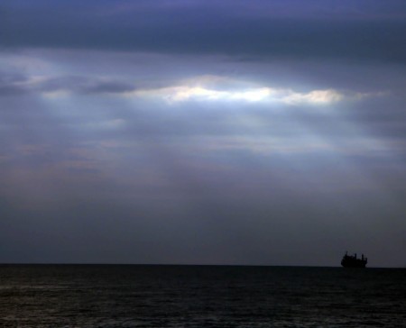 Dull Sky and Ship