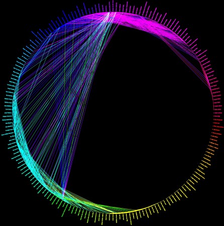 The Facebook Friend Wheel application display