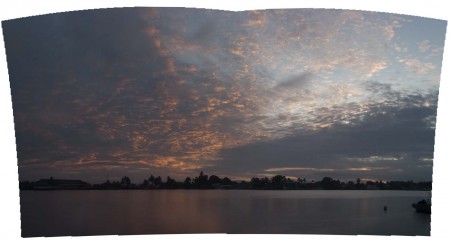 After straightening the curved horizon