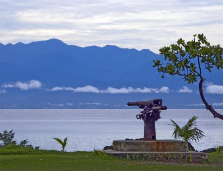 Machinegun Point with the Finisterre Mountains in the background