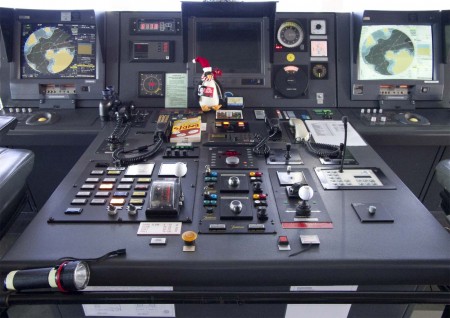 Some of the fantastic toys on Orion's bridge - note the golf ball cotrol knobs