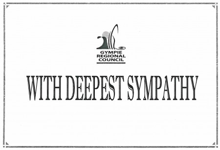 Sympathy Card from the Mayor of Gympie, Australia