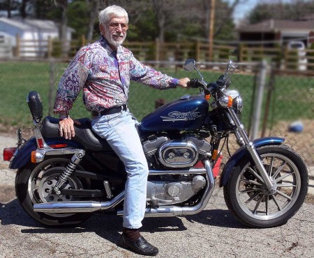 The Harley ready for the last ride from the Brownsburg Indiana house