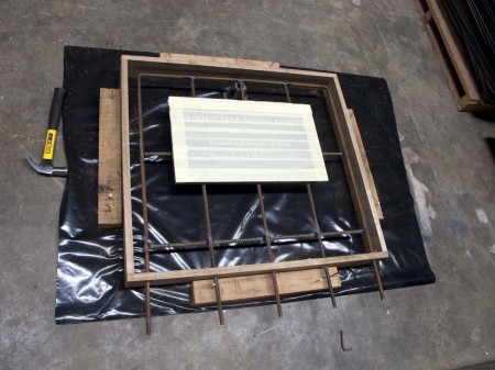 Preparing the grave marker