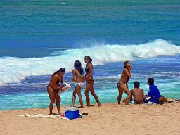 Wahines on the Beach