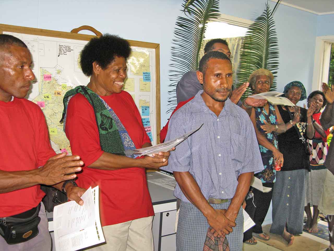 Matricia Mari (HRC) Congratulates Ritchie Garkana, winner of the Art Competition Matricia Mari (HRC) Congratulates Ritchie Garkana, winner of the Art Competition